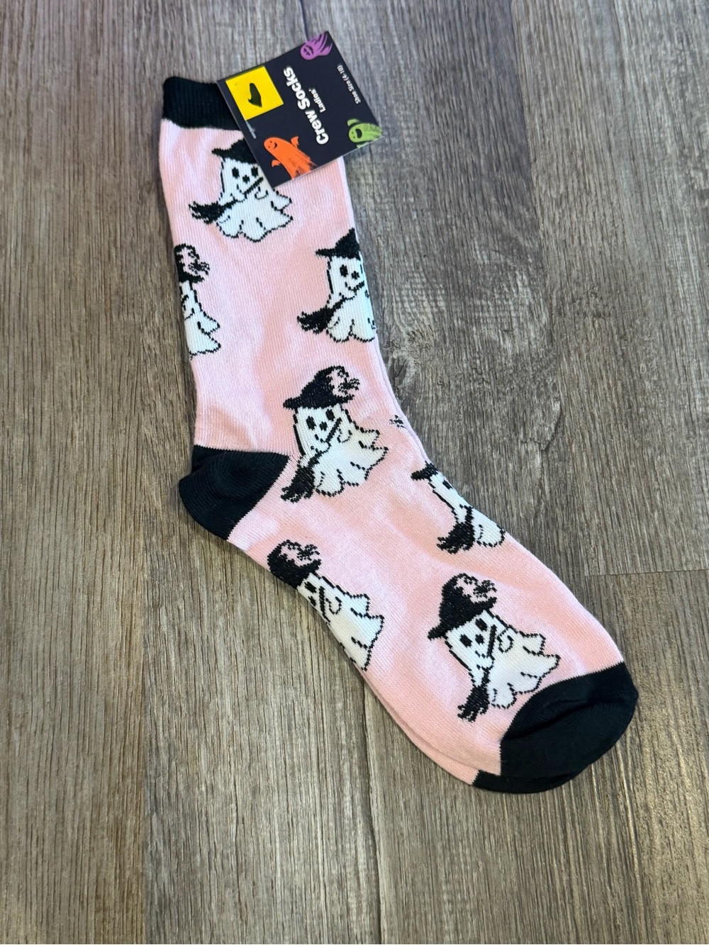 Crew Socks - Pink Ghost Patterned Women's Socks